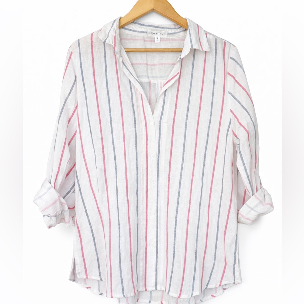 Eden & Olivia Pink and Blue Striped Shirt